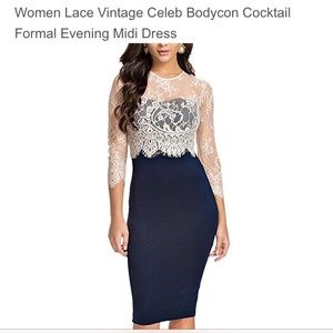 White and navy classy dress